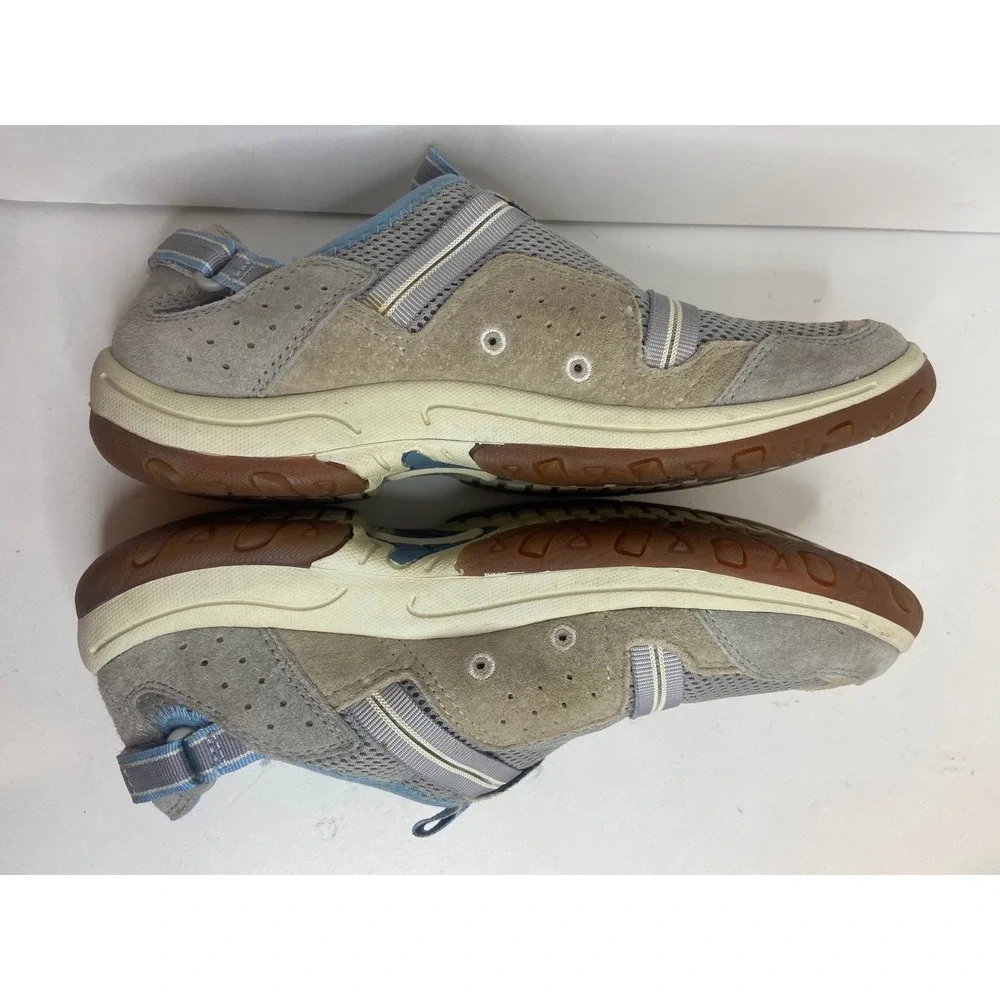 Columbia PFG CAYMAN ii Fishing Watersports Beige Khaki Blue Comfort Shoe Sz 8.5